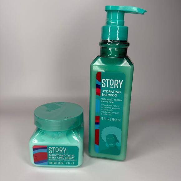 Lot of 2 Story Hair Care Hydrating Shampoo& Smoothing Twist & Set Curl Cream - Picture 1 of 7